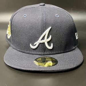 Atlanta Braves New Era 59FIFTY Fitted Hat 1995 World Series Side Patch Sz 7 1/2